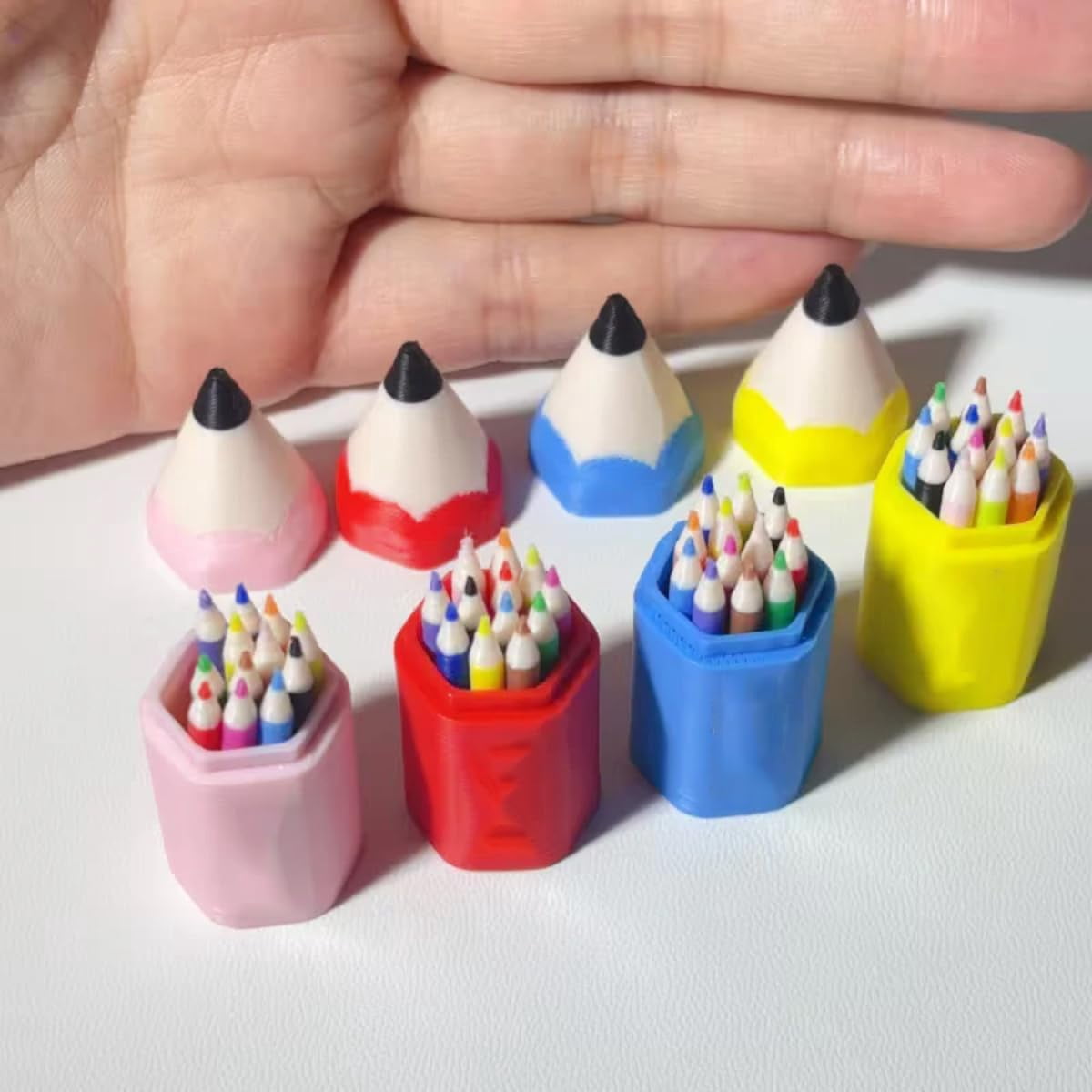 Mini Colored Pencil Set for Dollhouses and DIY Miniature Scenes, Ultra-Realistic Miniature Art Supplies Meaningful Gift for Miniature Lovers(48-pcs）