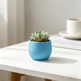 thumbnail image 1 of Mini Colorful Resin Planter Pots, Lightweight Compact Succulenty Containers, Matte Textured Small Plant Vases for Desk Windowsill Indoor Garden Independence Day Greenery Layout Decor, 1 of 6