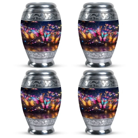 Mini Colorfull Butterflies Urns For Ashes Small - Urns For Ashes Adult Female Mom & Male - Adult Urns For Human Ashes - Memorial Keepsakes For Ashes(Size - 3Inch, 4Pcs)