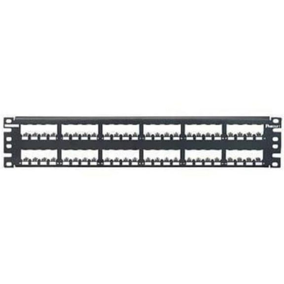 Mini Com 48-Port 2 RU All Metal Modular Patch Panel, Black