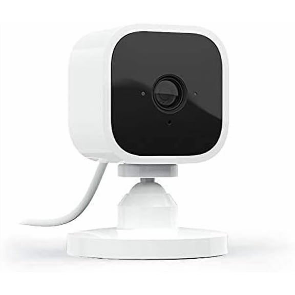 Mini - Compact indoor plug-in smart security camera 1080p HD video night vision motion detection two-way audio easy set up Works with Alexa  1 camera (White)