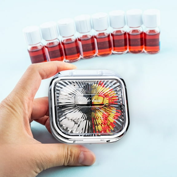 Mini Compartment Storage Box Portable Sealed Organizer, Small Plastic Case with Individual Lids for Vitamins Pills Jewelry, Travel Pocket Storage for Daily Carry