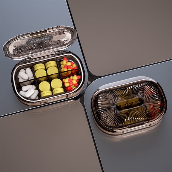 Mini Compartment Storage Box Portable Sealed Organizer, Small Plastic Case with Individual Lids for Vitamins Pills Jewelry, Travel Pocket Storage for Daily Carry