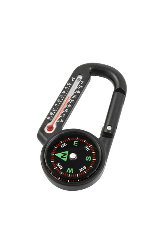 Mini Compasses Carabiner, Multifunction Thermometers Keyring Keychains for Hiking Camping Climbing Hunting Travelling
