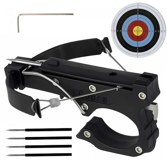 Mini Compound Crossbow Bow Model Set Mini Archery Hunting Bow Mini Compound Bow and Arrow Metal Craft Left and Right Hand Crossbow Catapult for Shooting/Practice Archery Entertainment Fun
