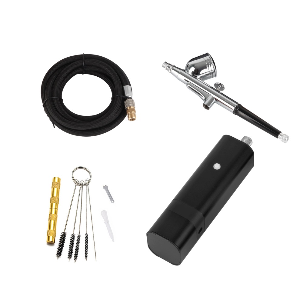 Mini Compressor Set Red Machine with Gravity Type Spray Gun for Art Model Body Paint Artist Makeup Nail Tattoos Cake Tools ,Advanced technology
