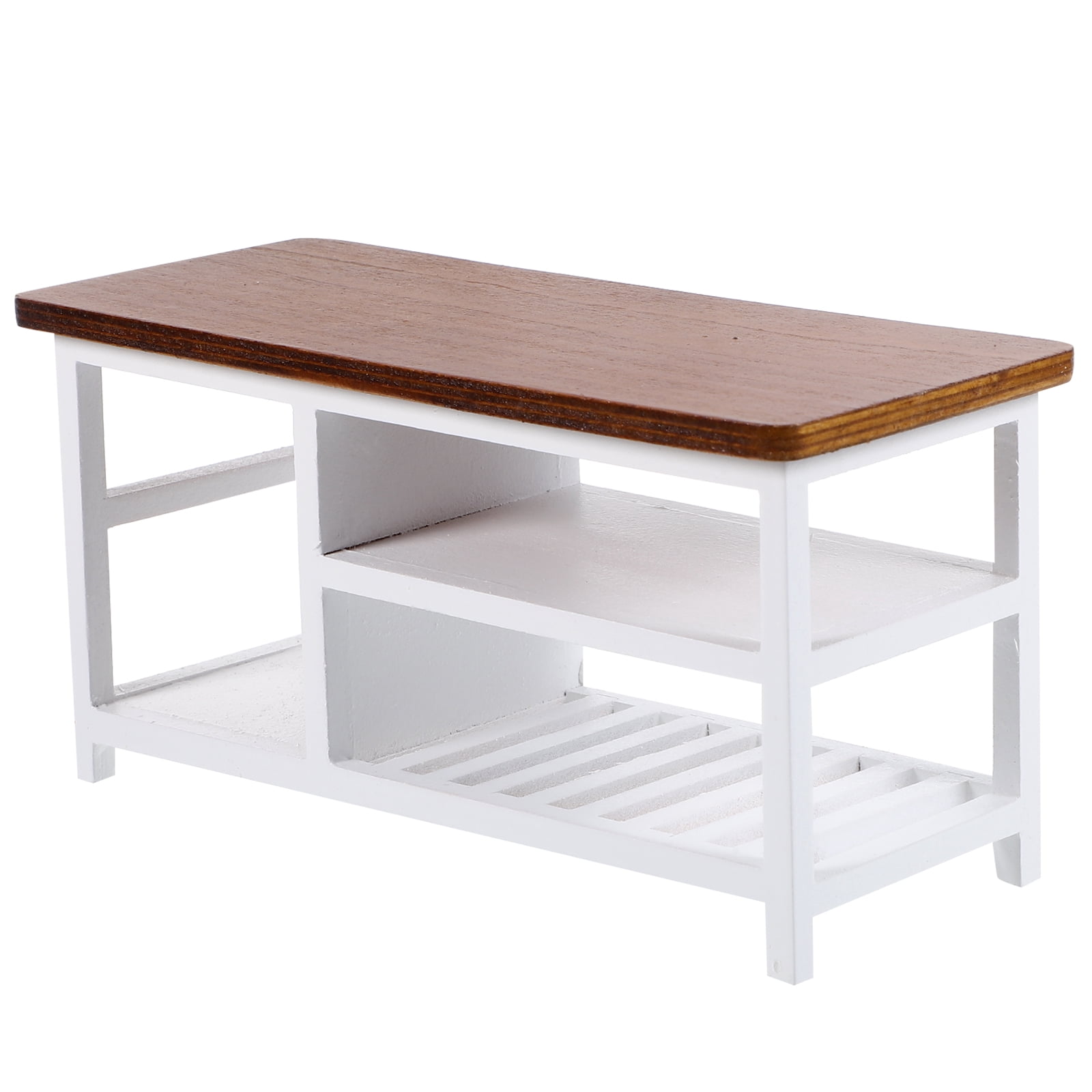 Mini Computer Desk Wood Doll House Furniture Dollhouse Office Miniature ...