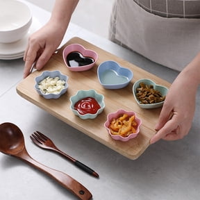 Mini Condiment Serving Dishes with Handles for Snacks and Seasonings Kitchen Dining Bar Accessories 6PCS