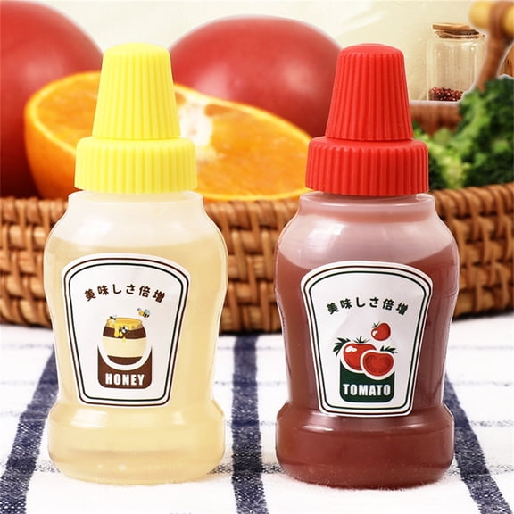 Mini Condiment Squze Bottles, Sauce Containers for Lch Box, Portable Honey Sauce Salad Dring Dispensers Jars Containers2pack