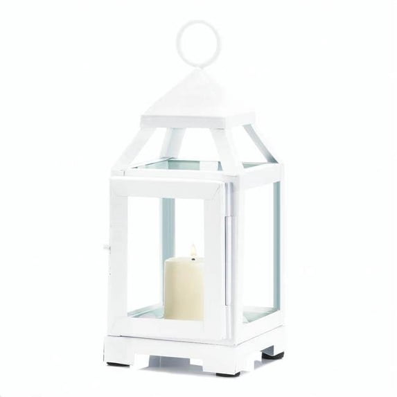 Mini Contemporary Candle Lantern, White