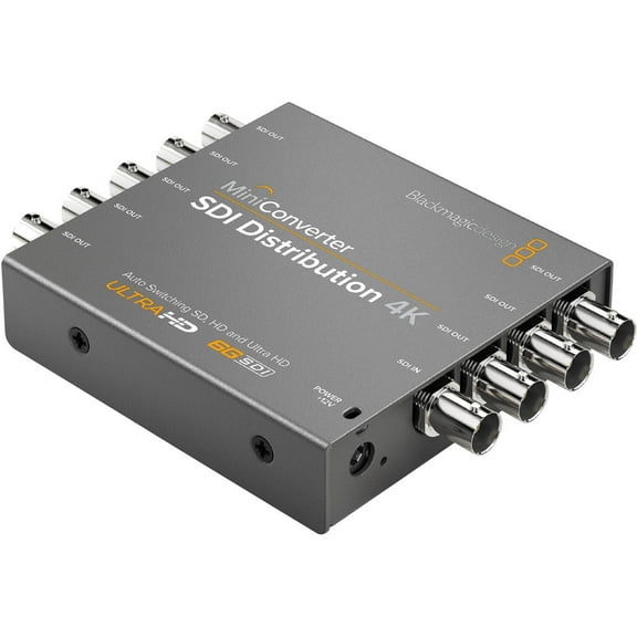 Blackmagic Design Mini Converter SDI Distribution 4K, Single Link SD/HD/3G/6G6G-SDI Input, Re-Clocked Outputs, Automatic Input Signal Detection