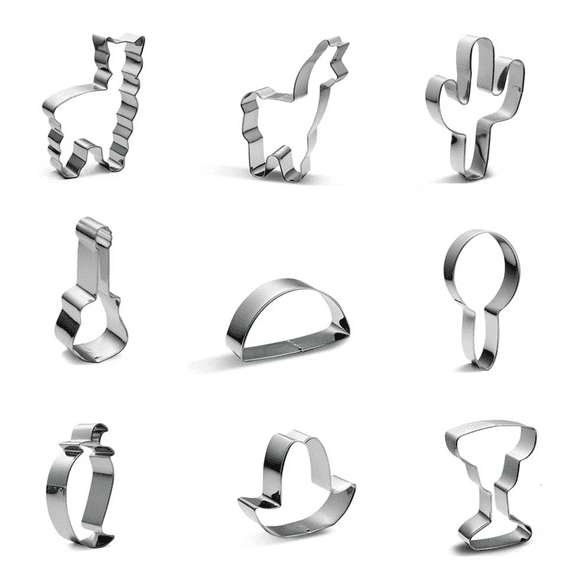 Mini Cookie Cutters 9Pcs Stainless Steel Heart Square Circle Star Biscuit Cutter