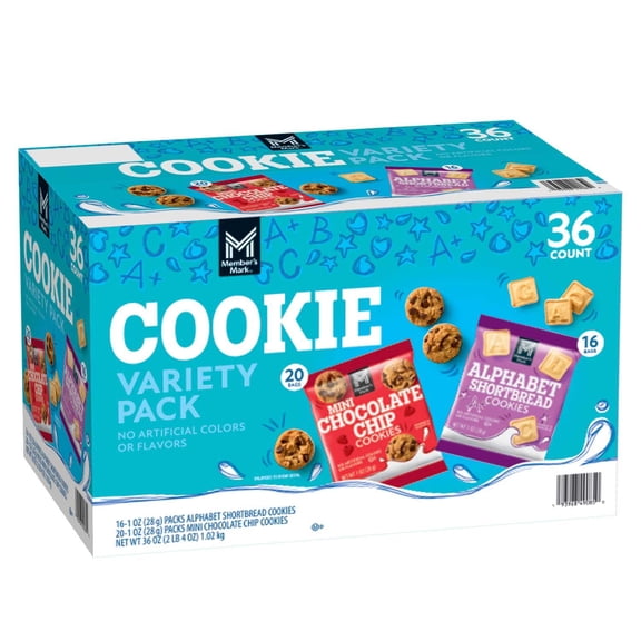 Mini Cookies Variety Pack, 1 oz., 36 pack.