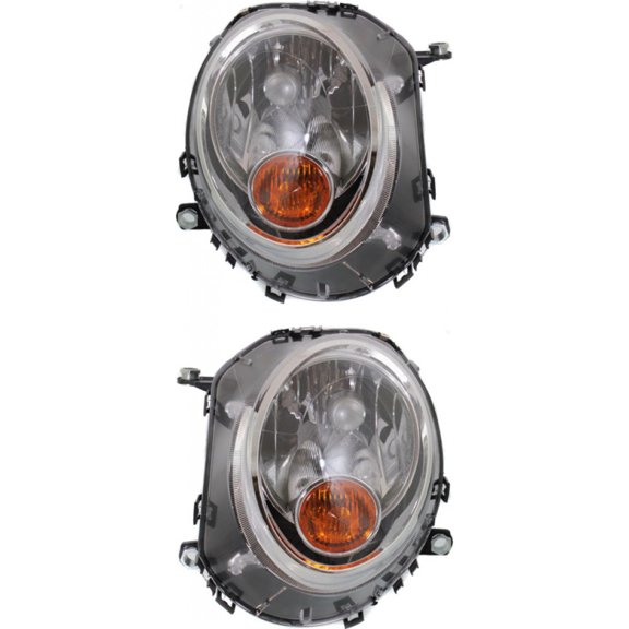 For Mini Cooper Clubman R55 2008-2013/Cooper Coupe R58/Cooper Roadster R59 2012-2013 Headlight Pair Driver and Passenger Side | Yellow | DOT | MC2502105 | MC2503105 | 63 12 2 751 869 | 63 12 2 751 87
