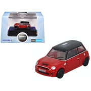 Mini Cooper S RHD Right Hand Drive Chili Red with Black Top 1/148 N Scale Diecast Model Car by Oxford Diecast