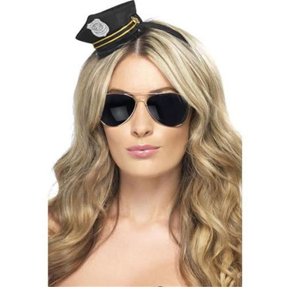 Mini Cop Hat Adult Black Mini Cop Hat Adult Black