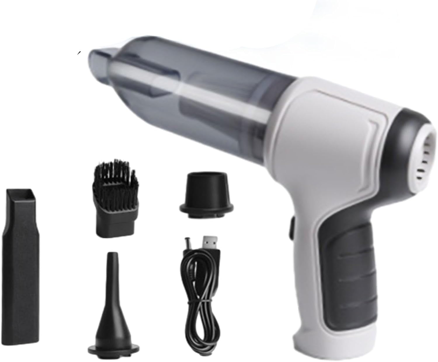 Mini Cordless Car Vacuum Cleaner, Wireless Handheld USB Chargeable, 9000PA Strong Suction, 3 in 1 Dust Buster\u0026Air Blower\u0026Hand Pump, Dry\u0026Wet Use Car, Keyboard, Inflate/Deflate Swim Ring (White)