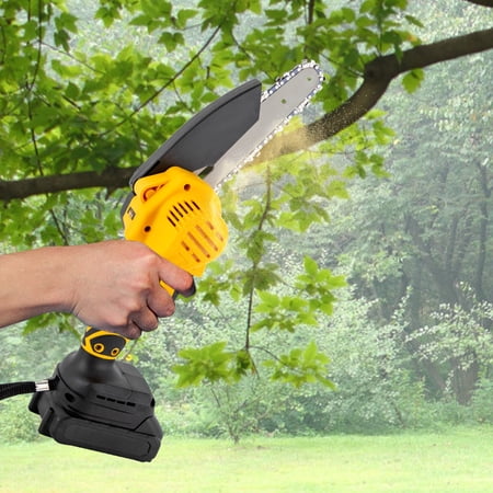 Mini Cordless Chainsaw with 2 Batteries, 6-Inch Electric Handheld Chainsaw, 20V 19800mAh Rechargeable Powered Saw with Safety Lock, One-Hand Lightweight Design for Tree Trimming & Wood Cutting