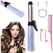 Mini Cordless Curling Wand, Portable Travel Curling Tongs with 3 Temperature Levels, USB Rechargeable Hair Curling Iron Fast Heating & Ceramic Coating Hair Curler