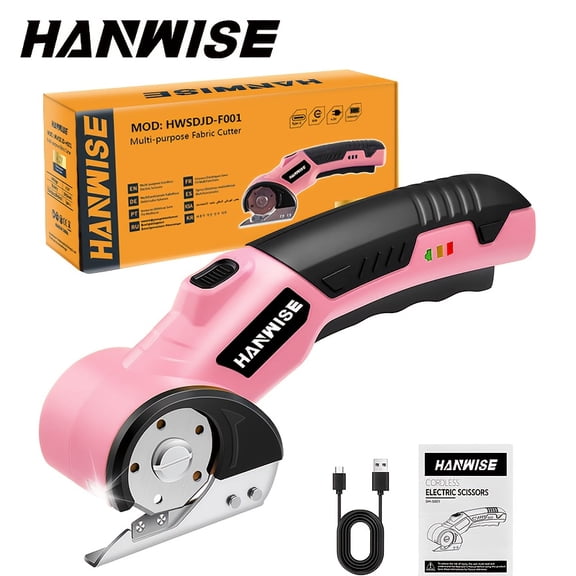 Mini Cordless Electric Scissors - Rotary Cutter for Fabric, Leather, Carpet & Cardboard, with Charger - Ideal for Sewing, Handicrafts & Women's Gifts