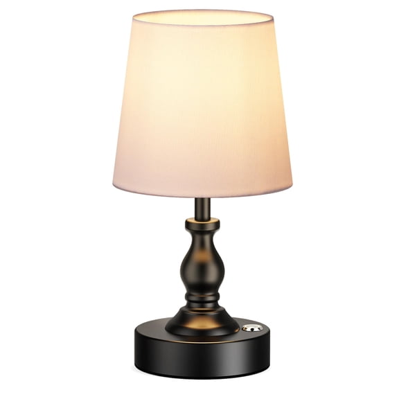 Mini Cordless LED Table Lamp, 5200mAh Rechargeable Battery Operated Lamp, 3-Level Brightness, Touch Dimmable Desk Lamp, Bedside Night Light for Patio Camping Restaurant Home, Antique Brass