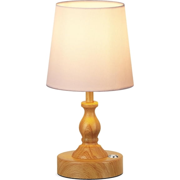 Mini Cordless LED Table Lamp, 5200mAh Rechargeable Battery Operated Lamp, 3-Level Brightness, Touch Dimmable Desk Lamp, Bedside Night Light for Patio Camping Restaurant Home, Antique Brass