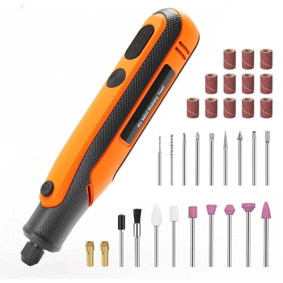 Mini Cordless Rotary Tool, 3-Speeds, Type-C Charging, Multifunctional Accessories for Carving, Sanding, Grinding, Polishing, DIY Crafts, Resin Molding