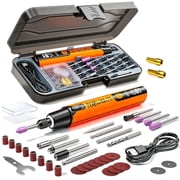 Mini Cordless Rotary Tool, 6-Speed Rotary Tool Kit with 50 Accessories, Multi-Purpose and USB Charging Power Rotary Tool for Engraving, Sanding, Polishing, Drilling, Etching, DIY Crafts,Orange