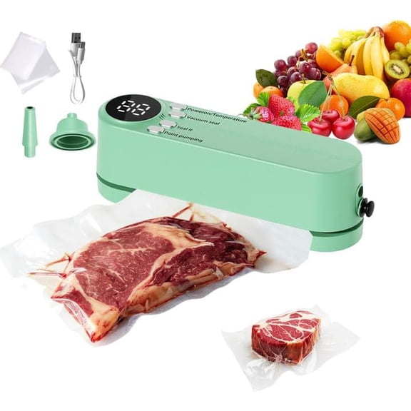 Mini Cordless Vacuum Sealer, 3 In 1 Rechargeable Wireless Handheld Vacuum Sealer, Cordless Portable Package Resealer, Wireless Handheld Vacuumsealer, For Candies Snacks Food Storage (Green)