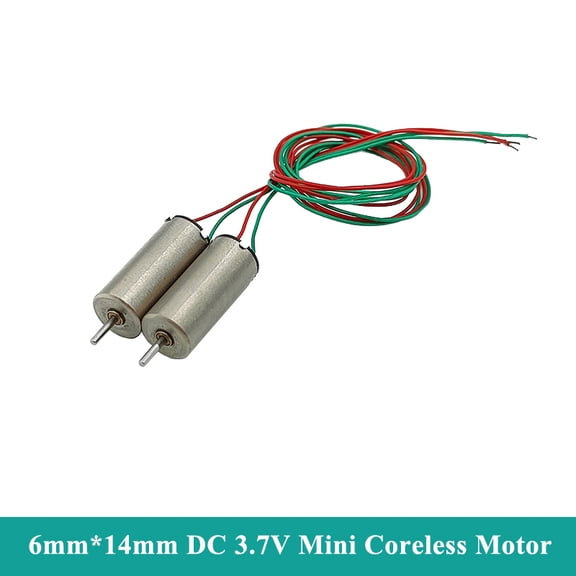 Mini Coreless Motor 0614 6mm x 14mm DC 3.7V 53000RPM, High-Speed Micro Hollow Cup Engine, DIY RC Drone Airplane Hobby Toy Model, 2 Pieces