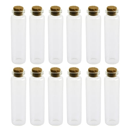 Mini Corked Glass Tube Vial Bottles, 12-count, 3-1/2-inch