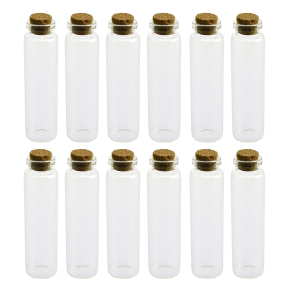 Mini Corked Glass Tube Vial Bottles, 12-count, 3-1/2-inch