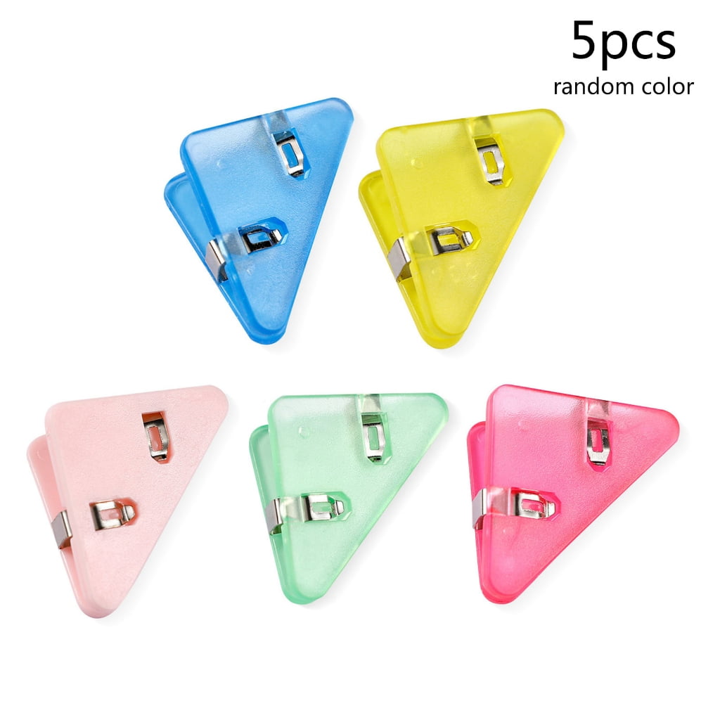 Mini Corner Clips Set of 5 Transparent Colorful Page Holder Paper Clip
