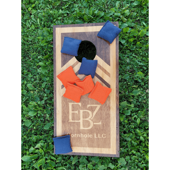 Mini Cornhole Bags 3 inches - Set of 8 Bags Orange and Navy