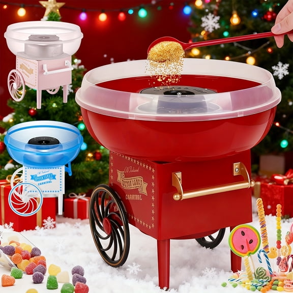 Mini Cotton Candy Machine Kit, Portable Countertop Candy Floss Maker for Homemade Sweets, Parties, and Home Use