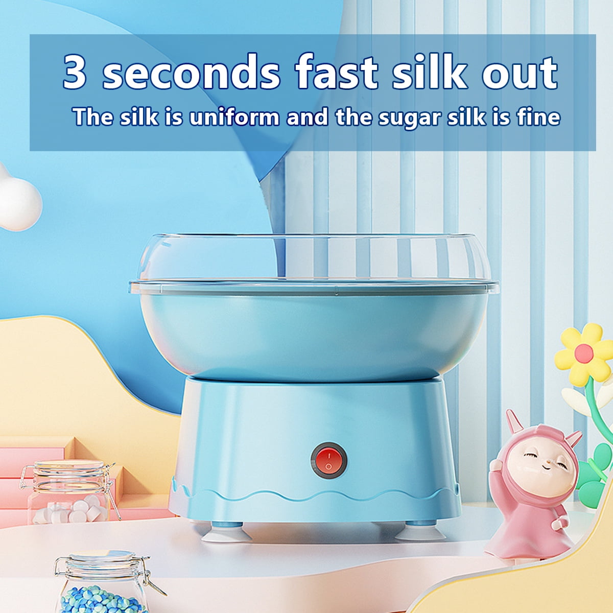 Mini Cotton Candy Machine, Portable Household Candy Floss Maker for ...