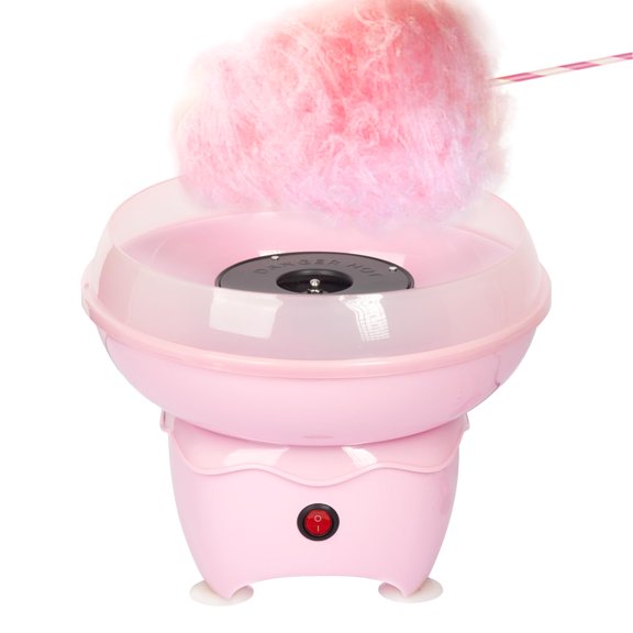Mini Cotton Candy Maker Machine, Cotton Candy Machine with 25 Paper Sticks & Sugar Scoop, Portable Candy Floss Maker for Birthday Party (Pink) Y101