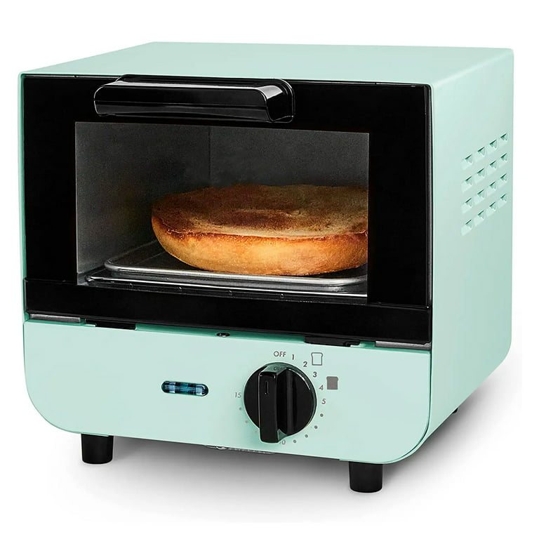 Mini Countertop Toaster Oven Cooker - for Bread & Pizza with Baking Tray  Rack (Aqua) 