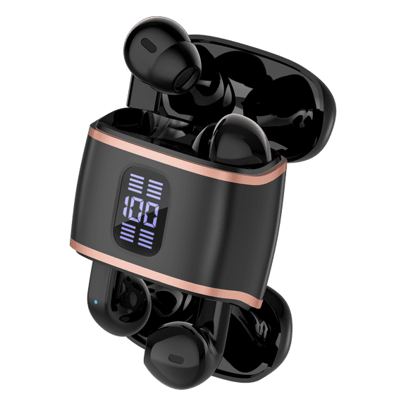 Mini Couple Headphones: Dual Wireless Earbuds with Charging Case, LED Display, Touch Control, Noise Isolation, Long Range, for iOS/Android