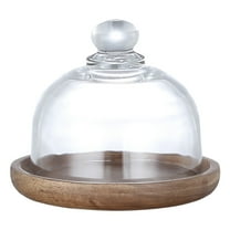 Mini Cover Dessert Dome with Base, Small Cake Stand with Transparent Dome, 3.14" Clear Display Plate for Dessert Cheese Candy Cake Fruit