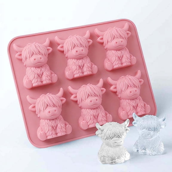 Mini Cow Shaped Silicone Ice Mould for Creative Ice Making and Beverage Presentation - Reusable Cattle Design Ice Tray for Whiskey Cocktails and Coffee Drinks - Food Grade Ice Mold for Party Home