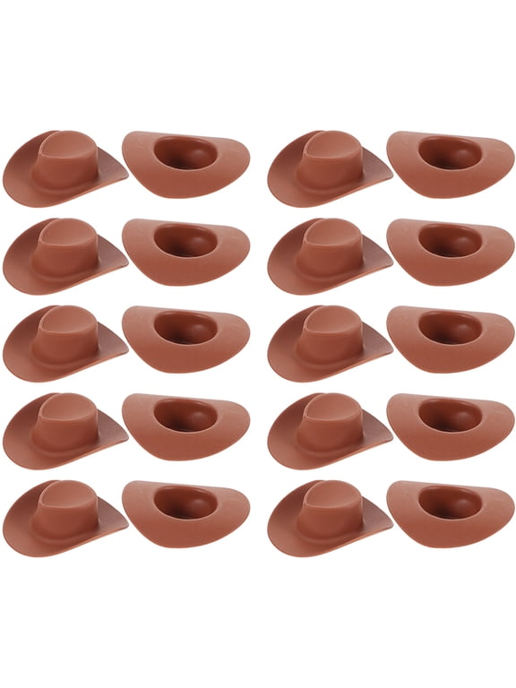 30 Pcs Hats Small Plastic Replaceable Miniature Hats for Crafts and Decorations