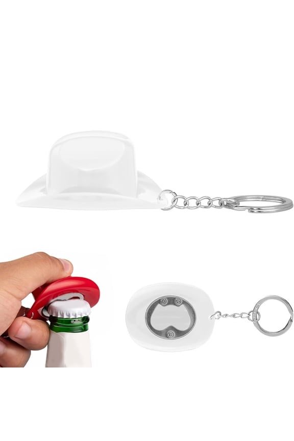 Mini Cowboy Hat Bottle Opener, Cowboy Hat Keychain, Dual Function Key Chain for Parties and Gifts, Portable Hat Design for Men and Beer Lovers
