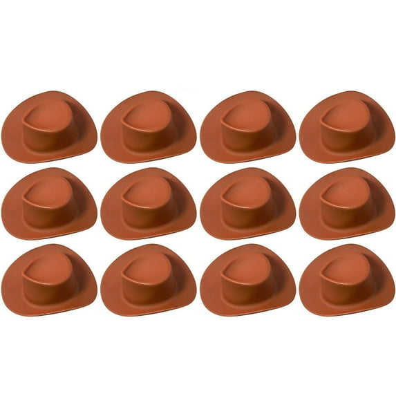 Mini Cowboy Hats, Plastic Western Party Decorations Set of 12, Doll Hat for Adult Collectibles & Festive Accessories