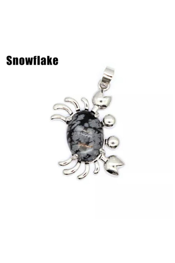 Mini Crab Chakra Crystal Pendant Stone Quartz for Necklace Jewelry Healing Gift