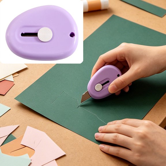 Mini Crafts Knife Portable Utility Knife, Retractable Envelope Letter Opener, Box Cutter with Hanging Hole for Office Use