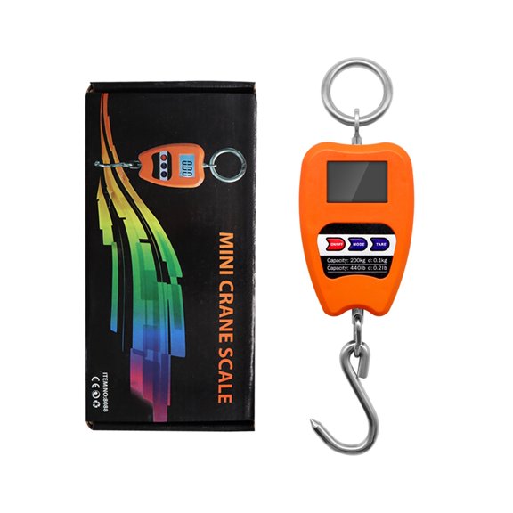Mini Crane Scale 200kg Weighing Digital Industrial Hanging Scale 200kg/441lb Heavy Duty Hanging Hook Scales Stainless Stee ,Easy Use