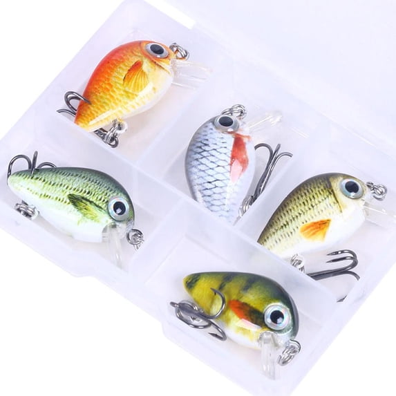 Mini Crankbait Fishing Lures Kit for Bass, Pike, Trout - Realistic Swimbait Wobbler Hard Baits for Freshwater & Saltwater Anglers