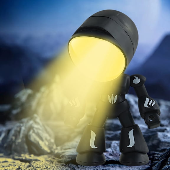 Mini Creative Robot Table Lamp,Robot Cartoon Cute Robot Design,LED Night Light,Eye-Friendly, Powered Mood Light for Bedroom Desk Home Decor,Table Light-3.7Inch Height