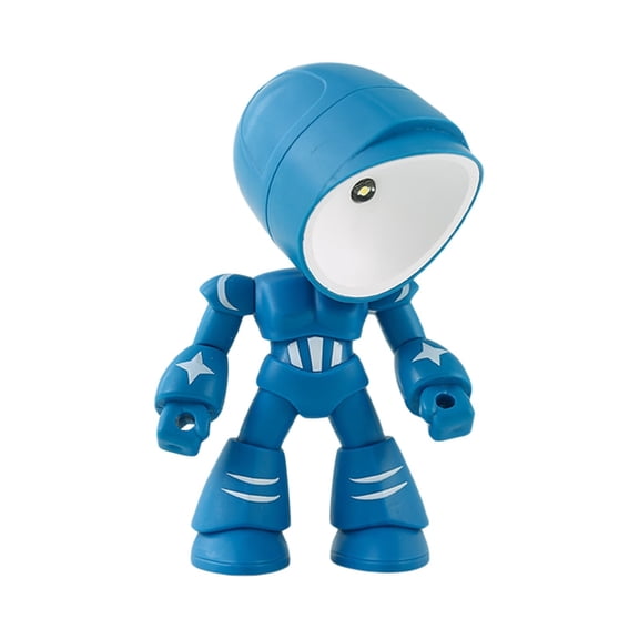 Mini Creative Robot Table Lamp, Unique Fun Robot Lamp, Creative Fully Posable Body bot Style Table Cordless Lamp, Eye-Friendly, Powered Mood Light for Bedroom Desk Home Decor (Blue)